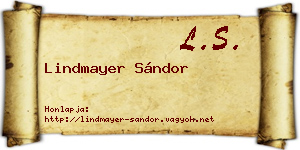 Lindmayer Sándor névjegykártya