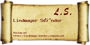 Lindmayer Sándor névjegykártya